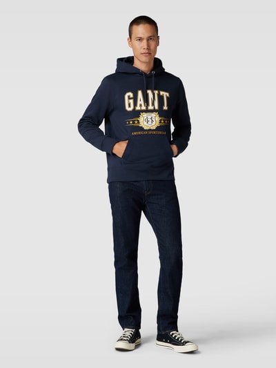 Gant Hoodie mit Label-Print Marine 1