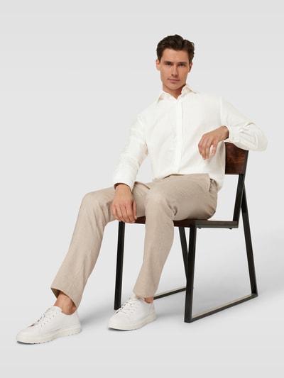 Eterna Premium Shirt mit Premium Leinen-Anteil Modell 'Kent' Beige 1