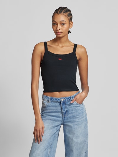 Levi's® Top z efektem prążkowania Czarny 4