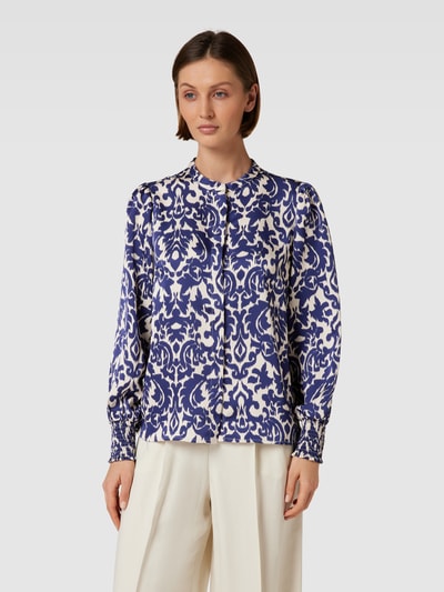 Neo Noir Bluse mit Allover-Muster Modell 'Kala' Marine 4