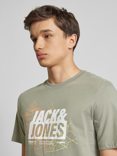 Jack & Jones T-Shirt mit Label-Print Hellgruen 3