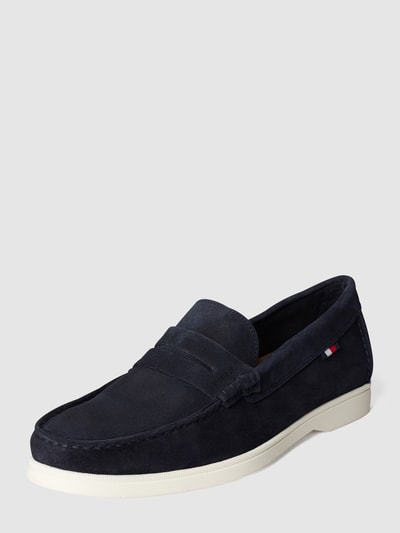 Tommy Hilfiger Mokassins aus Leder mit Label-Details (dunkelblau  