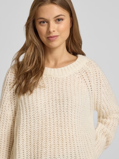 Smith and Soul Sweter z dzianiny o kroju relaxed fit z dodatkiem moheru Écru 3