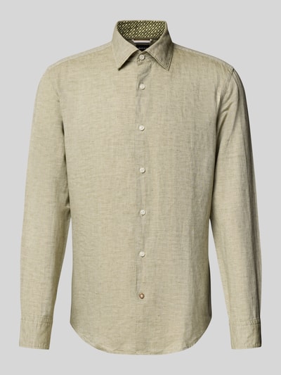BOSS Casual Fit Businesshemd aus Leinen-Baumwoll-Mix Lind 2