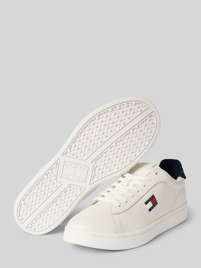 Tommy Jeans Low Top Sneaker aus Rindsleder Weiss 4