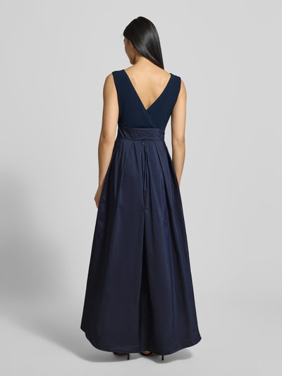 Christian Berg Cocktail Avondjurk met strikceintuur Marineblauw gemêleerd - 5