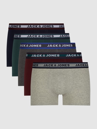 Jack & Jones Obcisłe bokserki z dodatkiem streczu w zestawie 5 szt.  Ciemnoszary melanż 1