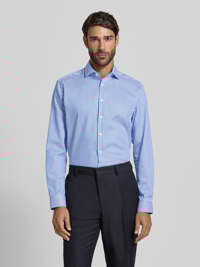 Christian Berg Men Regular fit zakelijk overhemd met haaikraag Koningsblauw - 4