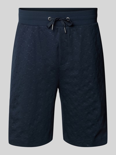 JOOP! Collection Regular fit sweatshorts met structuurmotief, model 'Barlas' Marineblauw - 2