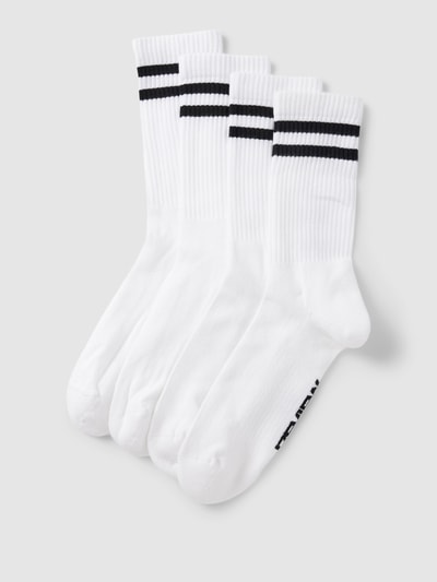 Review Socken mit Kontraststreifen im 4er-Pack Weiss 1