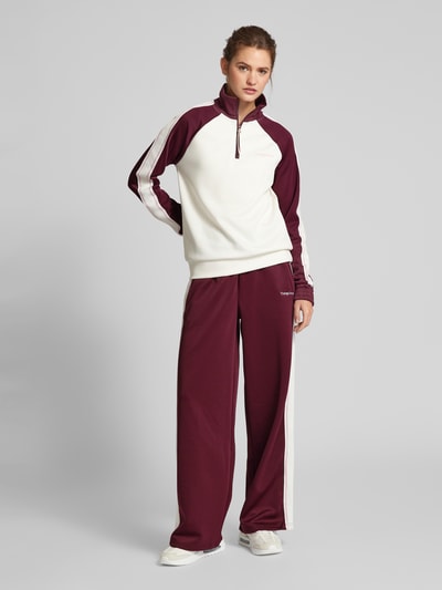 TheJoggConcept Wide Leg Sweatpants mit Label-Schriftzug Modell 'SIMA' Bordeaux 1