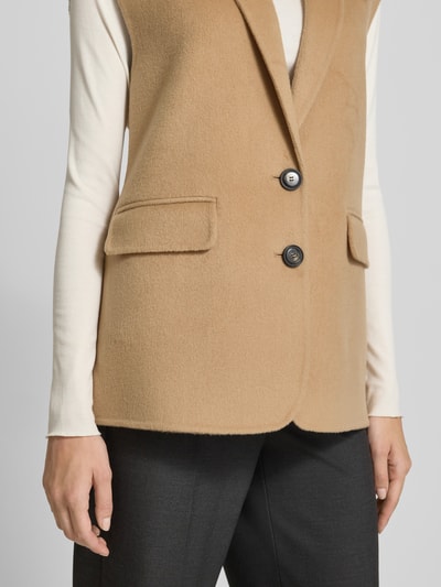 Rich & Royal Gilet van wolmix met reverskraag Camel - 3