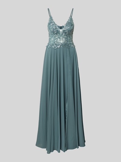 Mascara Avondjurk met pailletten Olijfgroen - 2