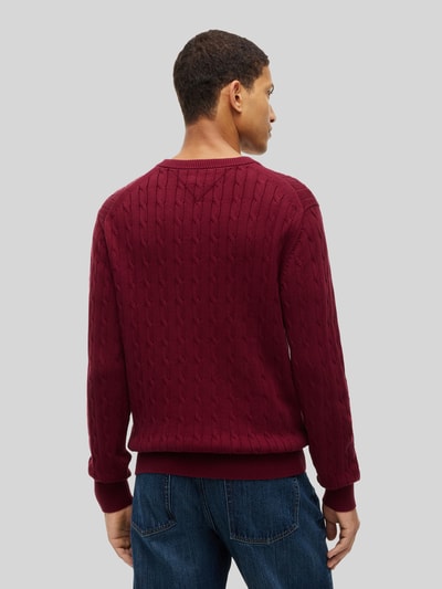 Tommy Hilfiger regular fit pullover van puur katoen Bordeaux - 5