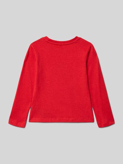 Only Bluzka z długim rękawem o kroju regular fit z czystej bawełny model ‘XMAS LIFE’ Czerwony 3