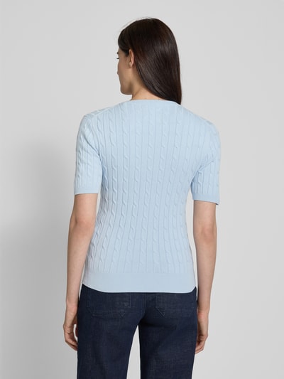 Gant T-shirt in tricotlook Lichtblauw - 5