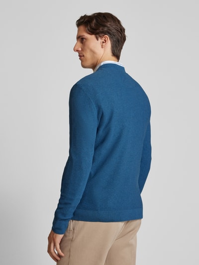 Tom Tailor Regular Fit Strickpullover mit geripptem Rundhalsausschnitt Petrol 5