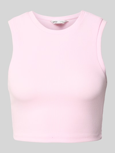 Only Slim fit korte tops van katoenmix, model 'VILMA' Lichtroze - 2