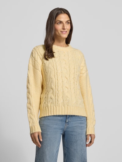 Christian Berg Woman Strickpullover mit Rundhalsausschnitt Hellgelb 4