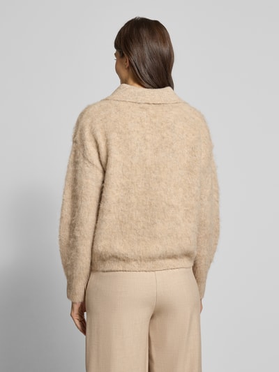 OPUS Gebreide pullover met ribboorden, model 'Pelsie' Beige - 5