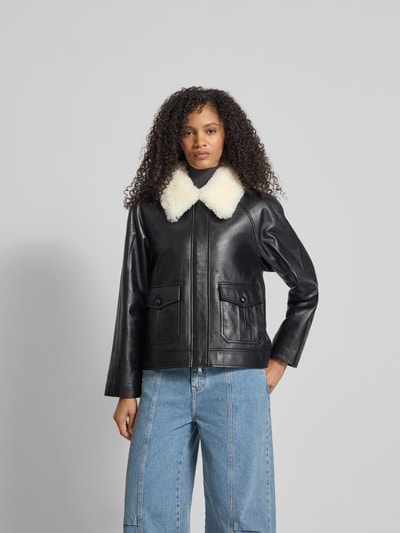 Self-Portrait Regular Fit Jacke mit Umlegekragen Black 4