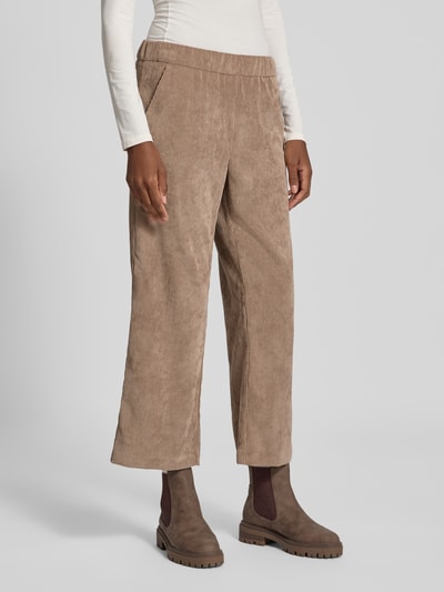 MAC Korte corduroy broek met elastische band, model 'CHIARA' Lichtbruin - 4