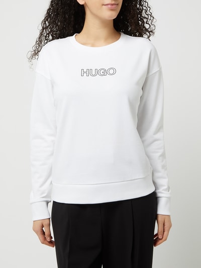 HUGO Sweatshirt van katoen, model 'Nakira' Wit - 4