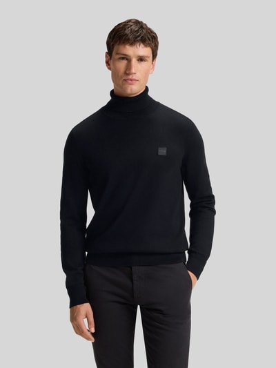 BOSS Orange Rollkragenpullover mit Logo-Patch aus Kaschmir Black 4