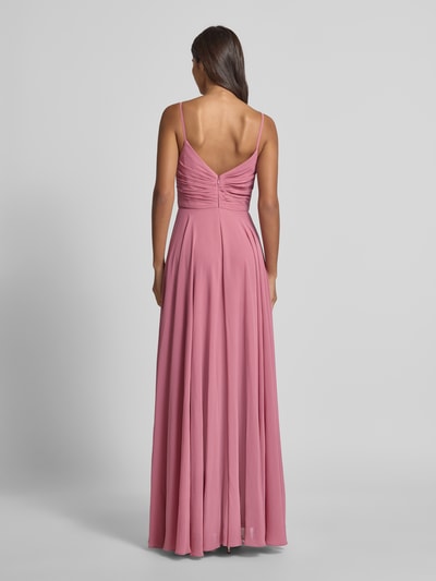 Mascara Abendkleid mit gelegten Falten Altrosa 5