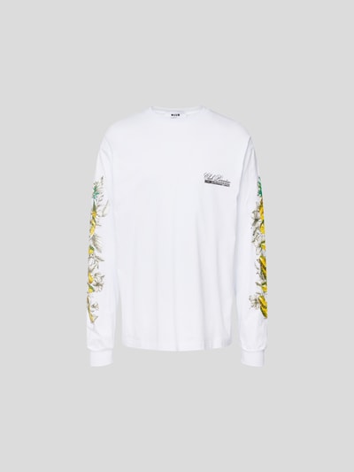 MSGM Longsleeve mit Label-Print Weiss 2