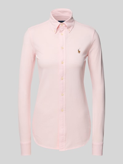Polo Ralph Lauren Slim fit overhemdblouse met button-downkraag Felroze - 2
