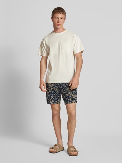 Only & Sons Regular Fit Shorts aus Frottee Dunkelblau 1
