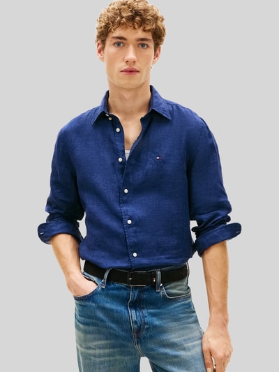 Tommy Hilfiger Regular Fit Freizeithemd aus reinem Leinen Marine 4