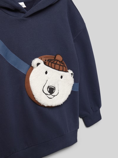 s.Oliver RED LABEL Bluza o kroju oversized fit z kapturem i kieszenią zapinaną na zamek błyskawiczny Granatowy 2