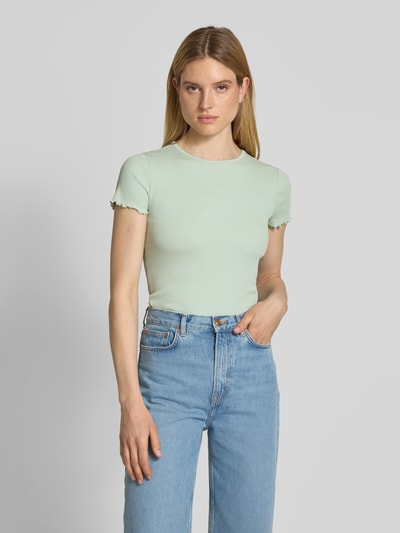 Jake*s Casual T-shirt z falistym dołem Miętowy 4