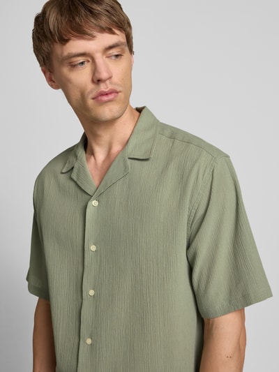 Redefined Rebel Regular fit vrijetijdsoverhemd met structuurmotief, model 'FELIX' Lindegroen - 3