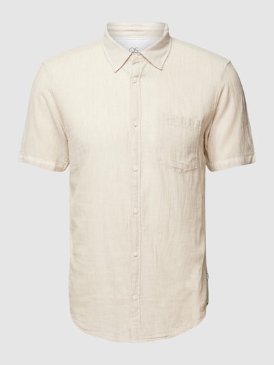 QS Slim Fit Freizeithemd mit Leinen-Anteil Beige 2