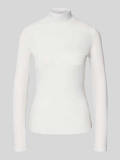 HUGO Slim Langarmshirt mit Paillettenbesatz Modell 'DRISILA' Offwhite 2