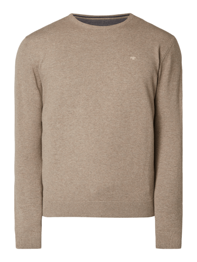 Tom Tailor Pullover aus Baumwolle mit Logo-Stickerei Hellbraun 2