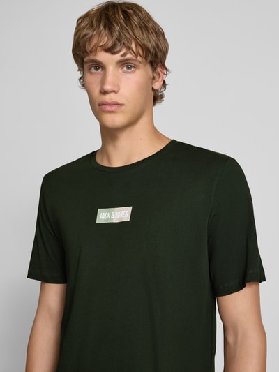 Jack & Jones T-shirt z nadrukiem z logo i okrągłym dekoltem Ciemnozielony 3