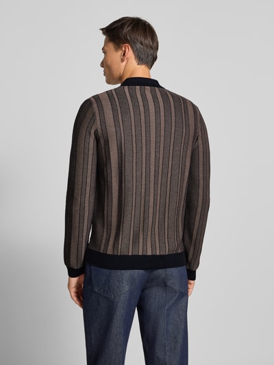 Cinque Slim fit gebreid jack met platte kraag, model 'Cijanni' Donkerblauw - 5