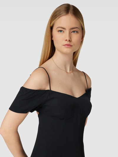 Calvin Klein Jeans Off-Shoulder-Kleid mit Label-Stitching Black 3