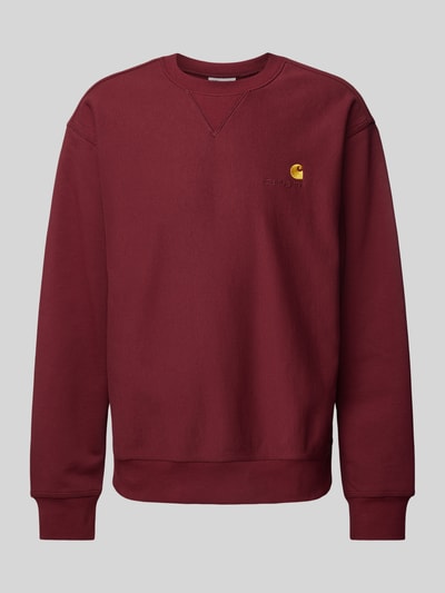 Carhartt Work In Progress Sweatshirt mit gerippten Abschlüssen Bordeaux 2