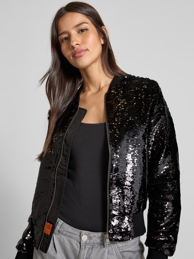 Original Bombers Bomberjack met pailletten en ritssluiting Zwart - 3