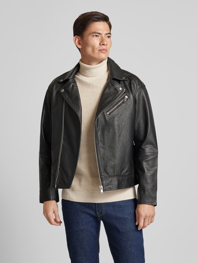 Jack & Jones Premium Bikerjack met ritszakken, model 'VINCE' Zwart - 4