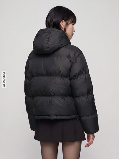 HUGO Blue Pufferjacke mit Kapuze Modell 'Farida-2_B' Black 5