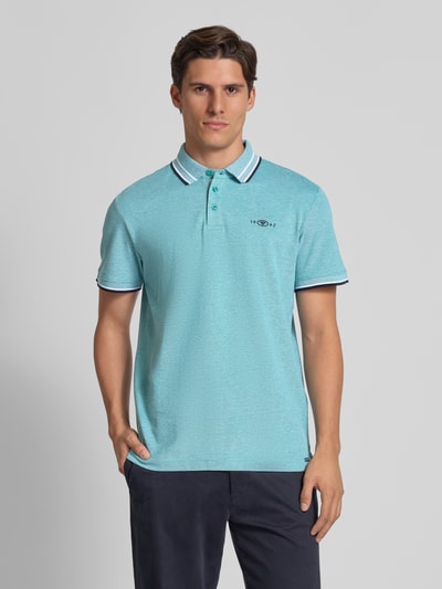 Tom Tailor Regular fit poloshirt van katoenmix Donkergroen gemêleerd - 4