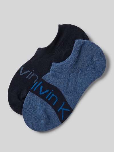 CK Calvin Klein Sneakersocken mit Label-Print Blau Melange 1