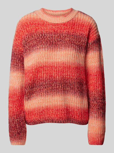 More & More Gebreide pullover met geribde ronde hals Rood - 1