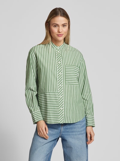 Marc O'Polo Denim Overhemdblouse met knoopsluiting Grasgroen - 4